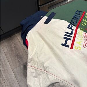 Tommy Hilfiger Green and White Sailing Jacket